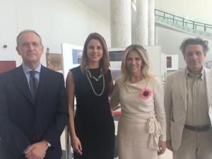 (da esquerda): Diretor do Instituto Italiano de Cultura de SP, Renato Poma, dep. Renata Bueno, vice-governadora Cida Borghetti, o artista Giorgio Galli.