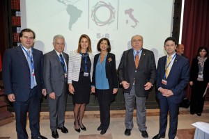 Delegação dos parlamentares brasileiros com a deputada Renata Bueno e a Presidente da Câmara dos Deputados italiana, Laura Boldrini. Da esquerda:Bruno Araujo, Rubens Bueno, Heraclito Fortes, Fernando Jordao.