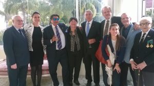 Dep. Renata Bueno, o Presidente di Gente da Itália, Domenico Porpiglia, a conselheira Comites, Filomena Narducci, o Embaixador e o Presidente Comites, Claudio Melloni.