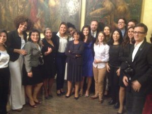 Io con la vice-presidente della Camera dei Deputati, Marina Sereni e i giovani del Cômites Comissão Jovem do Comites de São Paulo