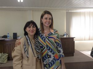 eu com Giorgia dellUnione delle Famiglie Trentine all'Estero.