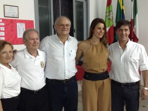 Presidente do Circolo italiano de São Bento do Sul, Luis Sevignani, dep. Vicente Caropreso, Roberto Castagnaro 