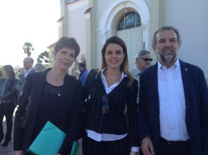 A conselheira Elisete Bertollo, eu e Cesare Ciola dos Trentini nel mondo