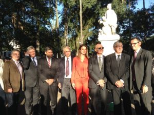 Conselheiro Comites, Francisco Morelli, Secretário da Cultura, Roque Jacoby, vice-Prefeito, Sebastião Melo, eu, Embaixador Raffaele Trombetta, Vereador João Carlos Nedel, Cônsul Nicola Occhipinti