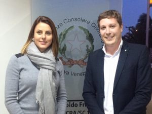Com o correspondente consular da Itália em Nova Veneza, Ver. Aroldo Frigo.