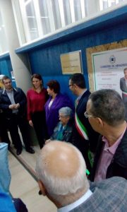 Durante la cerimonia accanto all'On. Teresa Bellanova, Vice Ministro allo Sviluppo Economico.