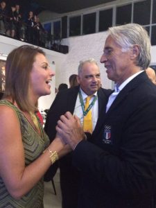 A deputada com o presidente do Coni, Giovanni Malagò