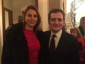 Renata Bueno e il Console Generale d'Italia a BA, anfirtrione della festa, Riccardo Smimmo.