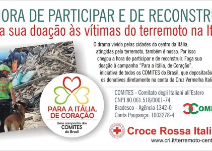Até dia 23 de outubro podemos ajudar nossos irmãos italianos
